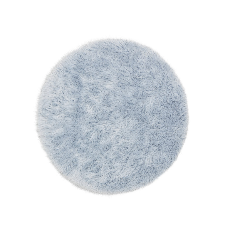 Fairmont Park Kittrell Faux Fur Polyester Light Blue Rug Wayfair.co.uk